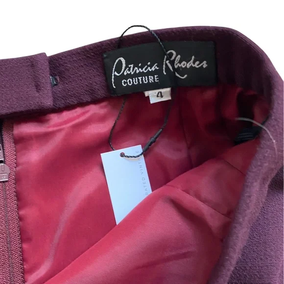 NWOT 90’s Purple Patricia Rhodes LONG PLEATED PENCIL BUBBLE HEM Maxi Skirt 4 - Picture 6 of 10